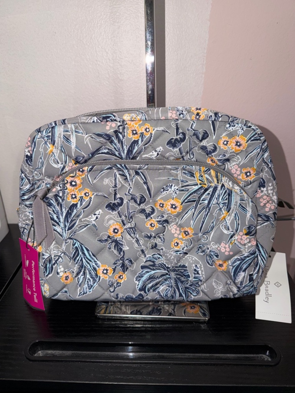 Vera Bradley Large Cosmetic Performance Twill in Rain Forest Toile NWT
